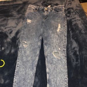 H&M acid wash ripped jeans